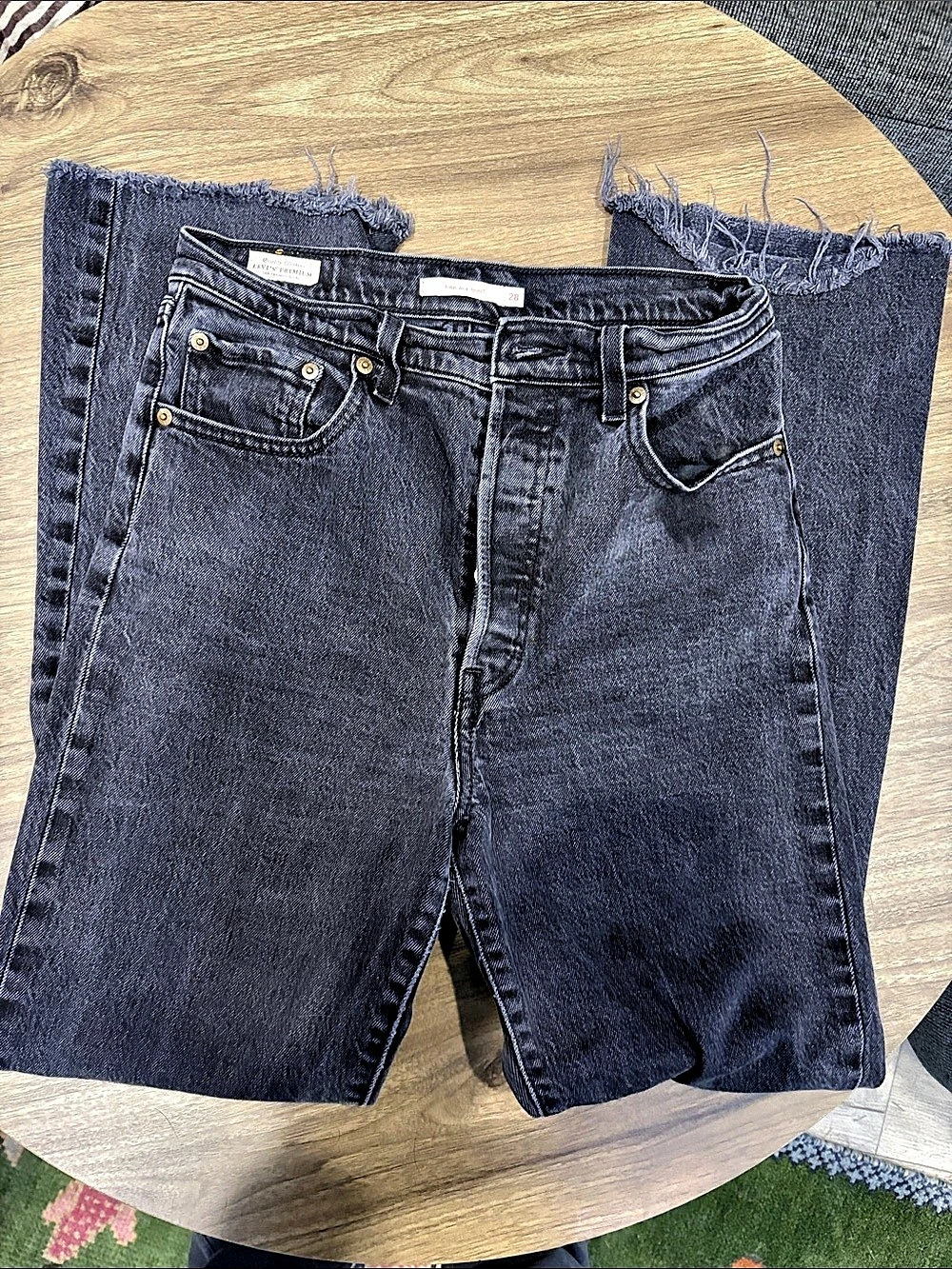 Levi's Ribcage Boot Jeans in Black Waist 28